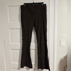 Brown flared Pinstripe Pants